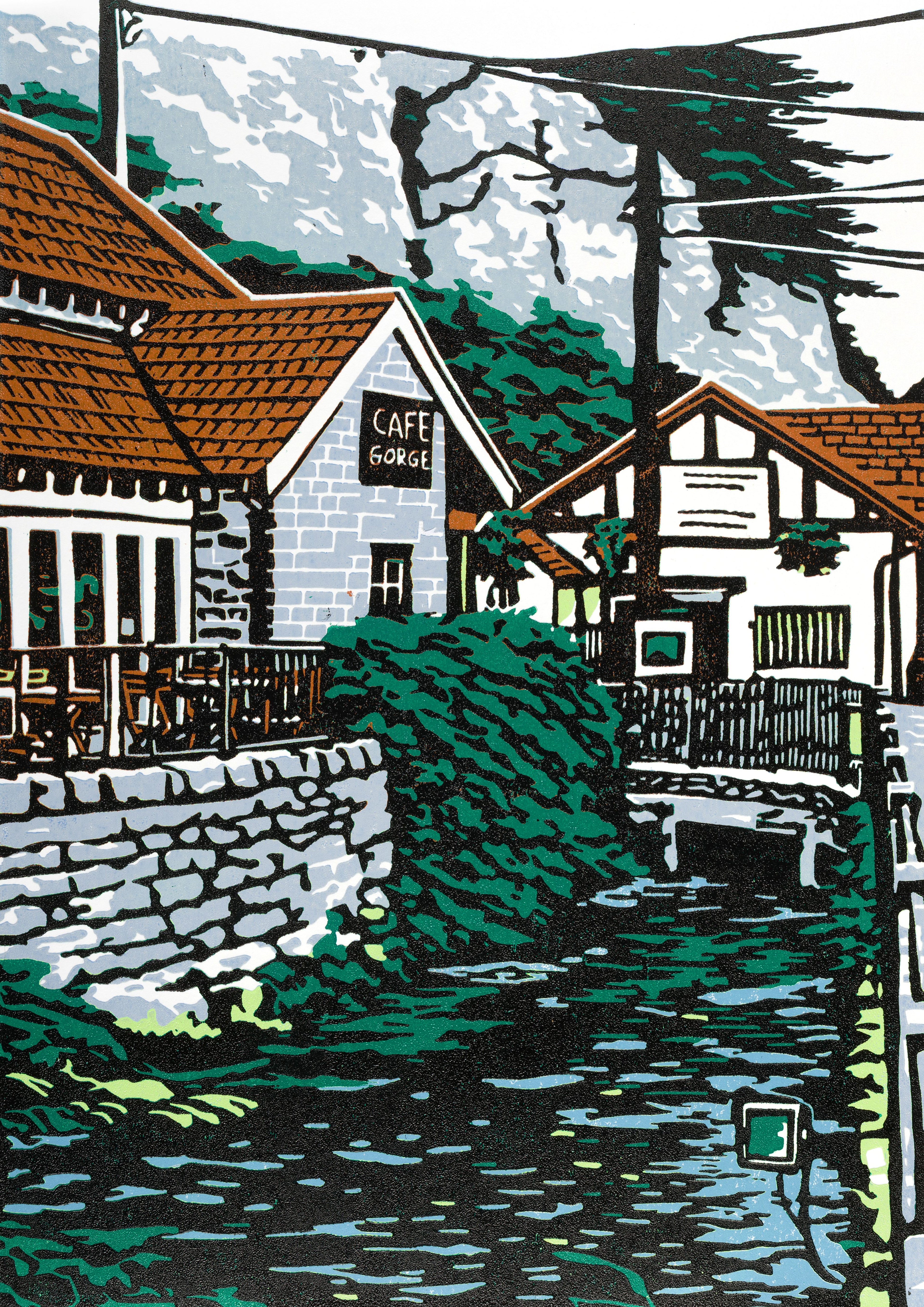 Cafe Gorge Greeting Card